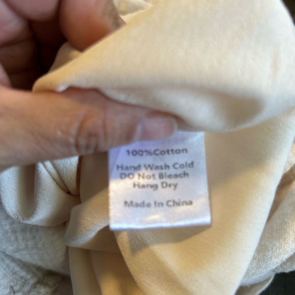 Beige Embroidered Wide Leg Jumpsuit, Cottagecore Boho Floral Romper - Picture 8 of 13